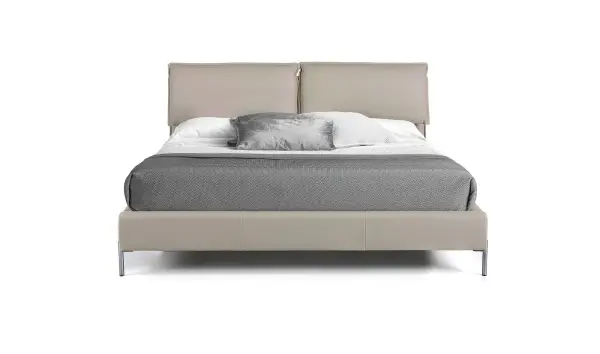 Cama moderna tapizada cabecero elevable Leone para colchón 180x200