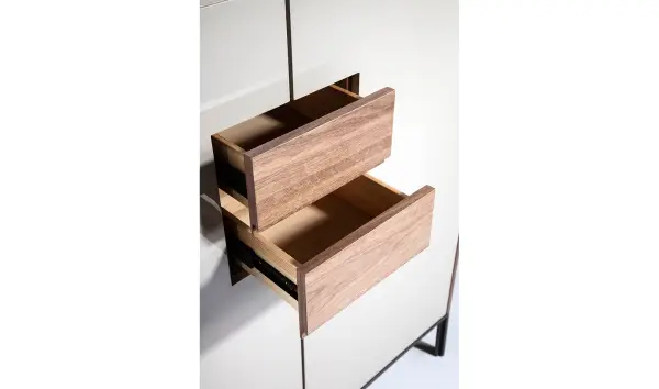 Aparador alto moderno nogal y laca Bellini