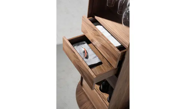 Mueble Bar moderno giratorio nogal Tomasso