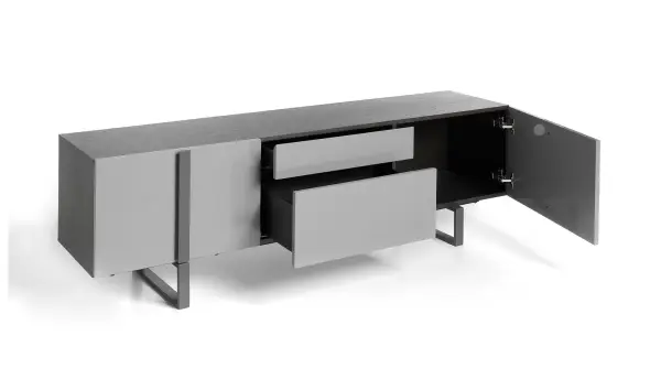 Mueble TV moderno roble y laca Enrico