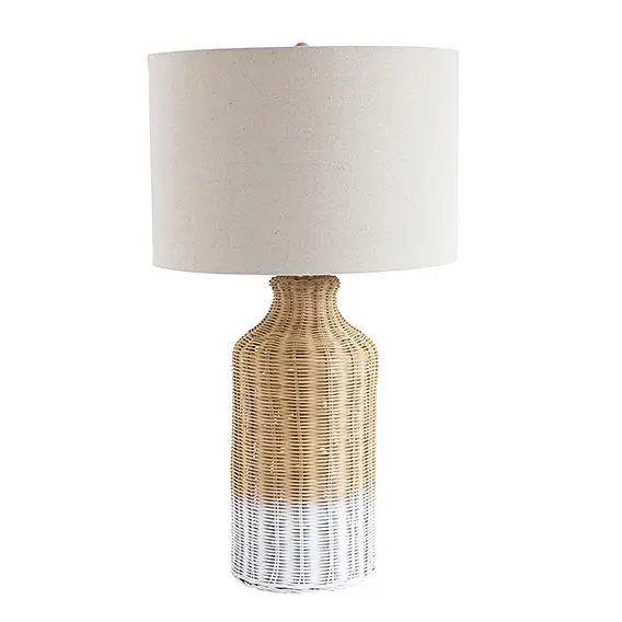 Lámpara de mesa natural y blanca bamboo
