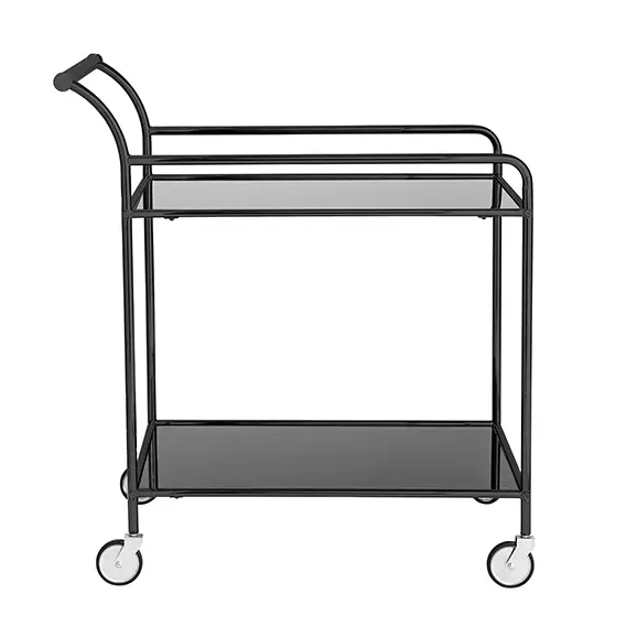 Camarera de metal negro con cristal
