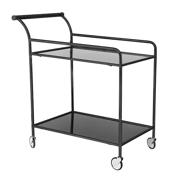 Camarera de metal negro con cristal