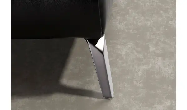 Sofá con chaise longue moderno piel y acero Tremezzina
