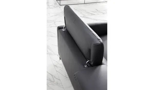 Sofá con chaise longue moderno piel y acero Atrani