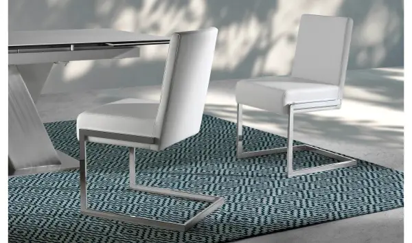 Silla moderna tapizada y acero Musala