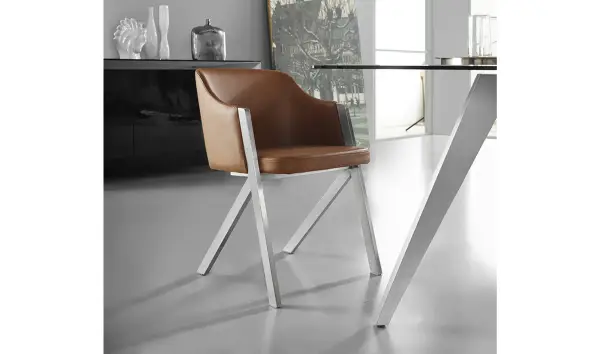 Sillón moderno tapizado y acero Ruapehu