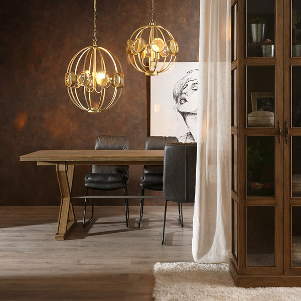 Mesa de comedor industrial 240 cms madera de mindi
