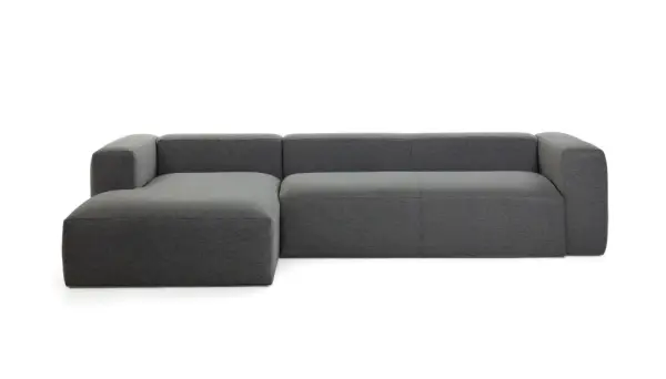 Sofá 3 plazas con chaise logue derecho Blok Gris oscuro