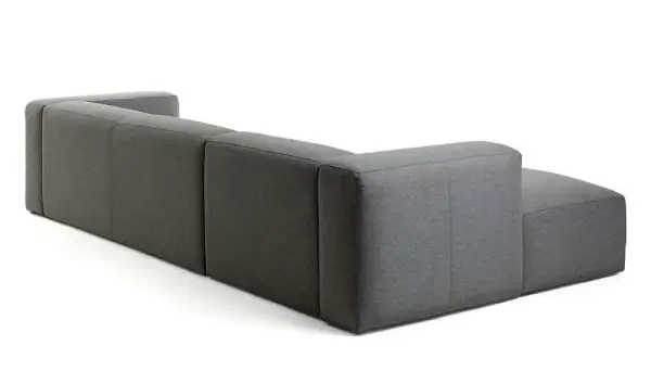 Sofá 3 plazas con chaise logue derecho Blok Gris oscuro