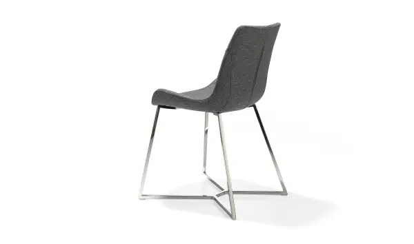 Silla moderna tapizada y acero Fossalto