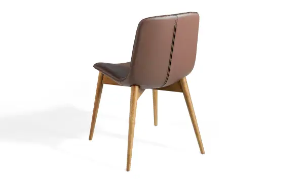Silla moderna tapizada y nogal Fannini