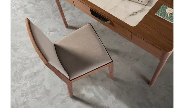 Silla moderna Tapizada y nogal Pizzo
