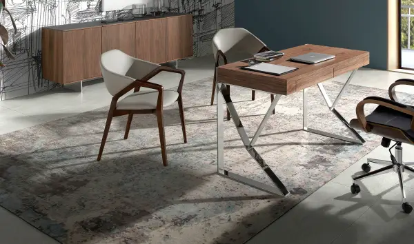 Sillón moderno tapizado y nogal Scilla