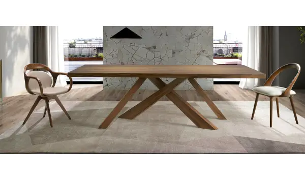 Sillón moderno tapizado y nogal Spropolo