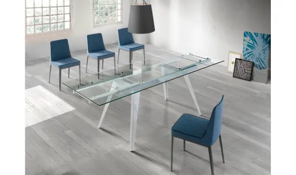 Silla moderna tapizada y acero Bafia