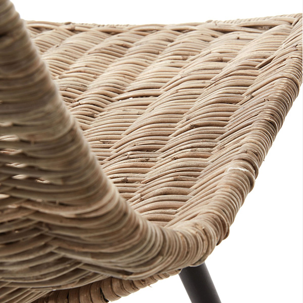 Silla metal negro ratán natural EQUAL