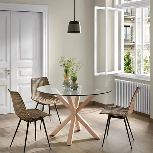 Silla metal negro ratán natural EQUAL