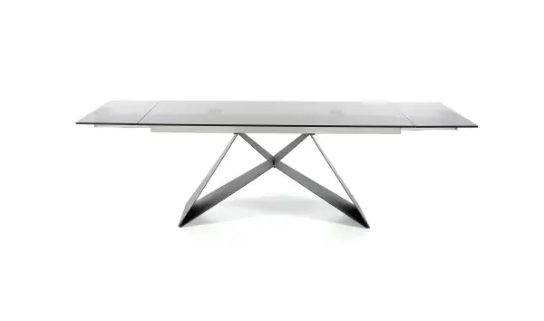 Mesa de comedor moder cristal ahumado y metal Mumm