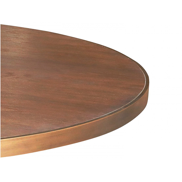 Mesa de comedor redonda moderna nogal y metal Grasberg
