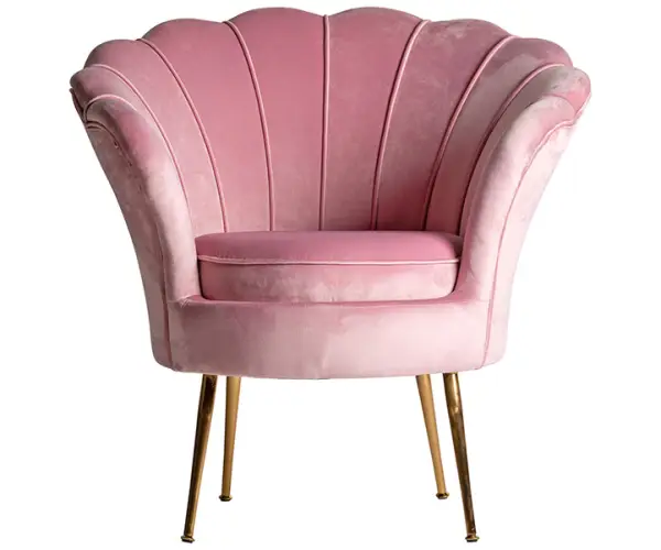 Butaca de diseño rosa Vantine