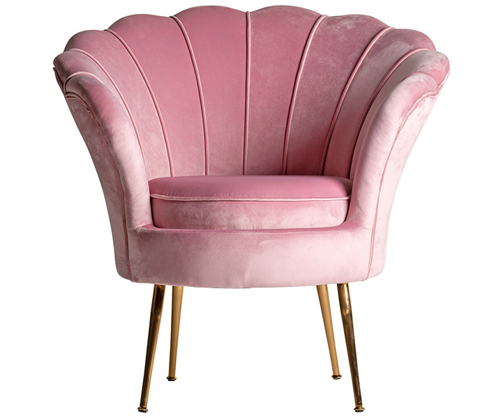 Butaca de diseño rosa Vantine