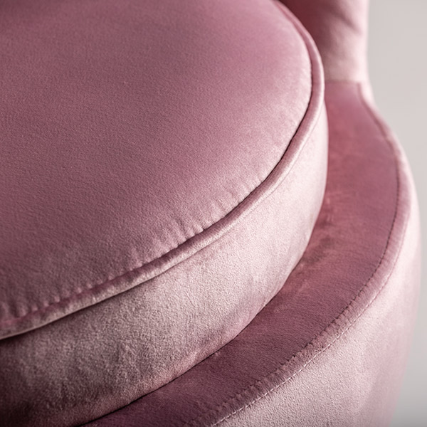 Butaca de diseño rosa Vantine