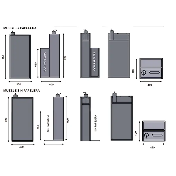 Mueble dispensador moderno protección Covid-19 Wellcome hotel