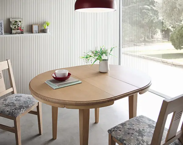 Mesa de comedor redonda extensible Trisao