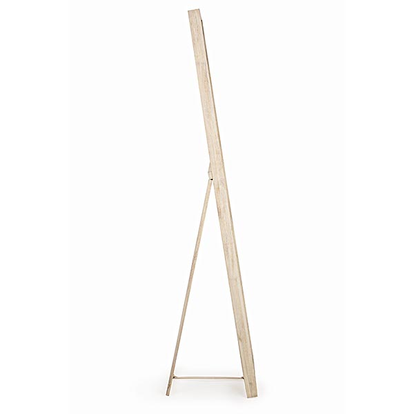 Espejo de vestidor recto de madera blanqueada