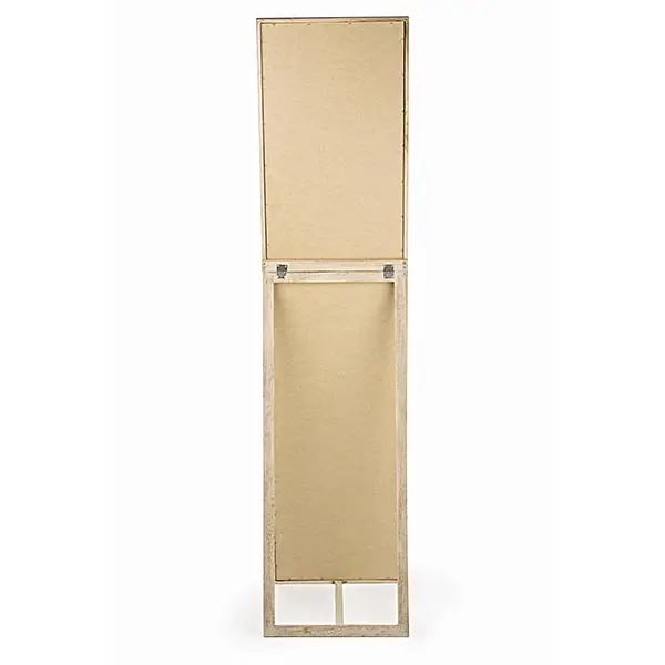Espejo de vestidor recto de madera blanqueada
