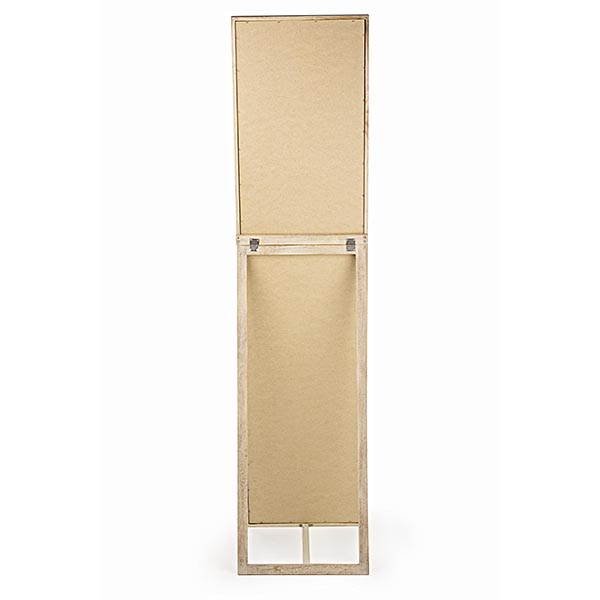 Espejo de vestidor recto de madera blanqueada