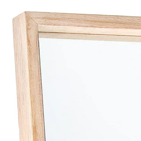 Espejo de vestidor recto de madera blanqueada