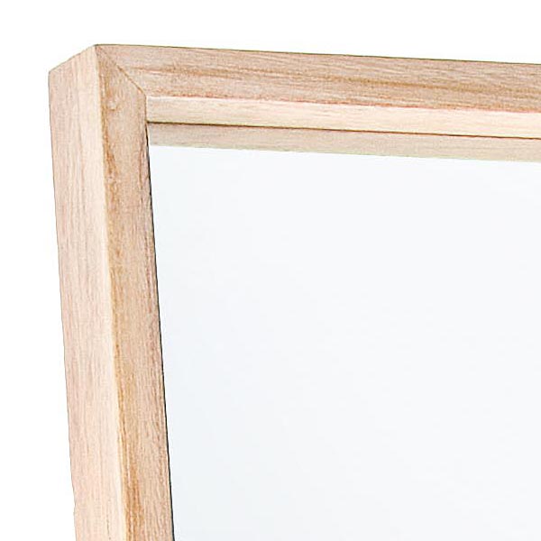 Espejo de vestidor recto de madera blanqueada