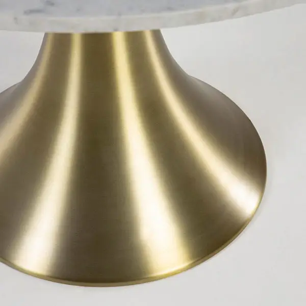 Mesa de comedor moderna redonda mármol y dorado Boot