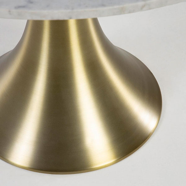 Mesa de comedor moderna redonda mármol y dorado Boot