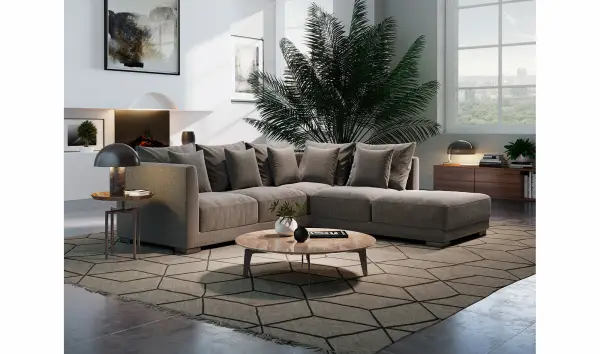 Sofá con chaise longue de diseño Tintoretto