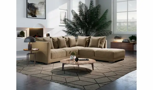 Sofá con chaise longue de diseño Tintoretto