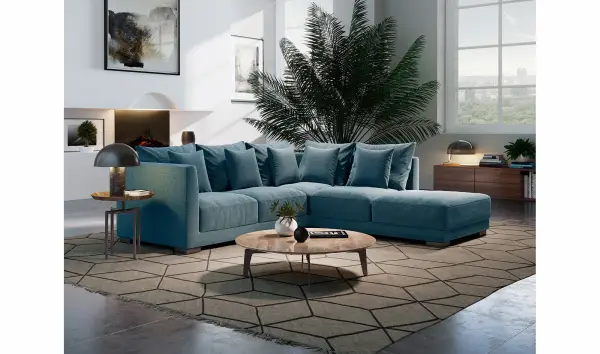 Sofá con chaise longue de diseño Tintoretto