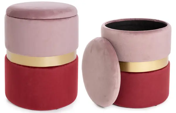 Set 2 puff rosa y rojo Lipona