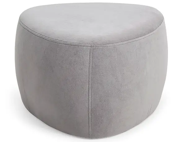 Puff terciopelo gris claro Tones