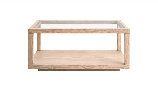 Mesa de centro con estante roble nórdica Osaka