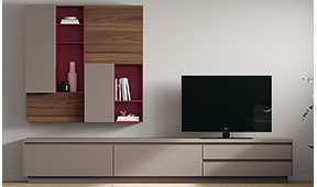 Mueble tv mocca lacado Douzen