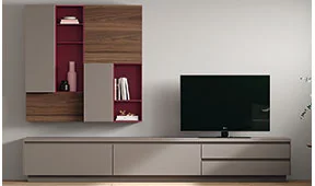 Mueble tv mocca lacado Douzen