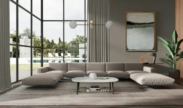 Sofá doble chaise longue moderno Florencia