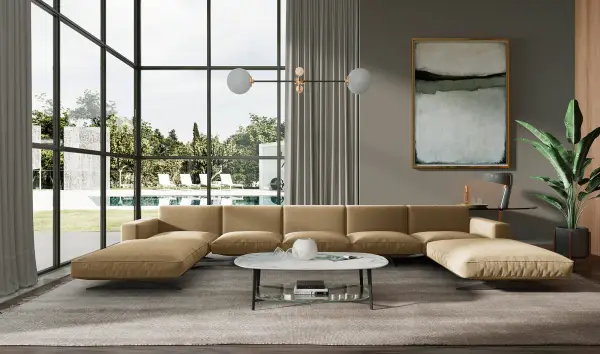 Sofá doble chaise longue moderno Florencia