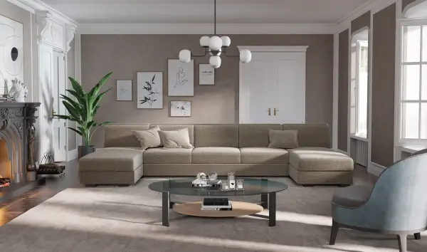 Sofá doble chaise longue de diseño Manhattan