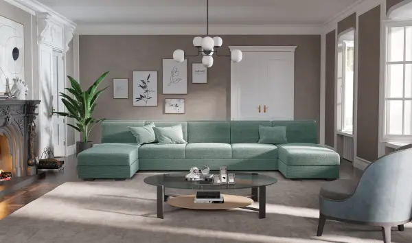 Sofá doble chaise longue de diseño Manhattan