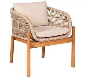 Sillón de jardín beige acacia maciza Terracina