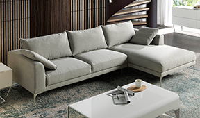 Sofá con chaise longue moderno tapizado y Compiano